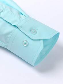 Rand paul Men's Microfiber Cotton Comfort Shirt With Slim Fit Style - 水綠色 - 查看 6