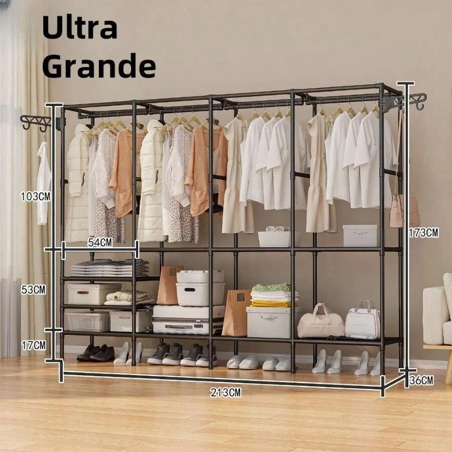 Wardrobe, Portable Closet, Clothes Rack, Shoe Rack, Multipurpose Organizer, Cabinet - 顏色隨機 - 查看 1