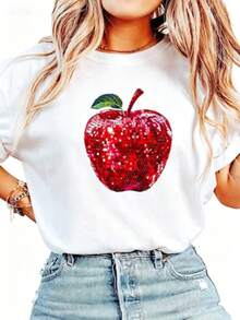 Una camiseta de manga corta con estilo retro americano, diseño holgado, estampado (los pantalones son solo sugerencias de estilo), camiseta gruesa multicolor, material 100% algodón, estampado moderno, adecuada tanto para hombres como para mujeres, estilo nuevo de primavera/verano/otoño, transpirable y cómoda, sencilla y versátil, la elegante camiseta unisex con estampado tropical es muy adecuada para vacaciones, Halloween y fiestas del Día de la Independencia de México. - Blanco - Ver 1