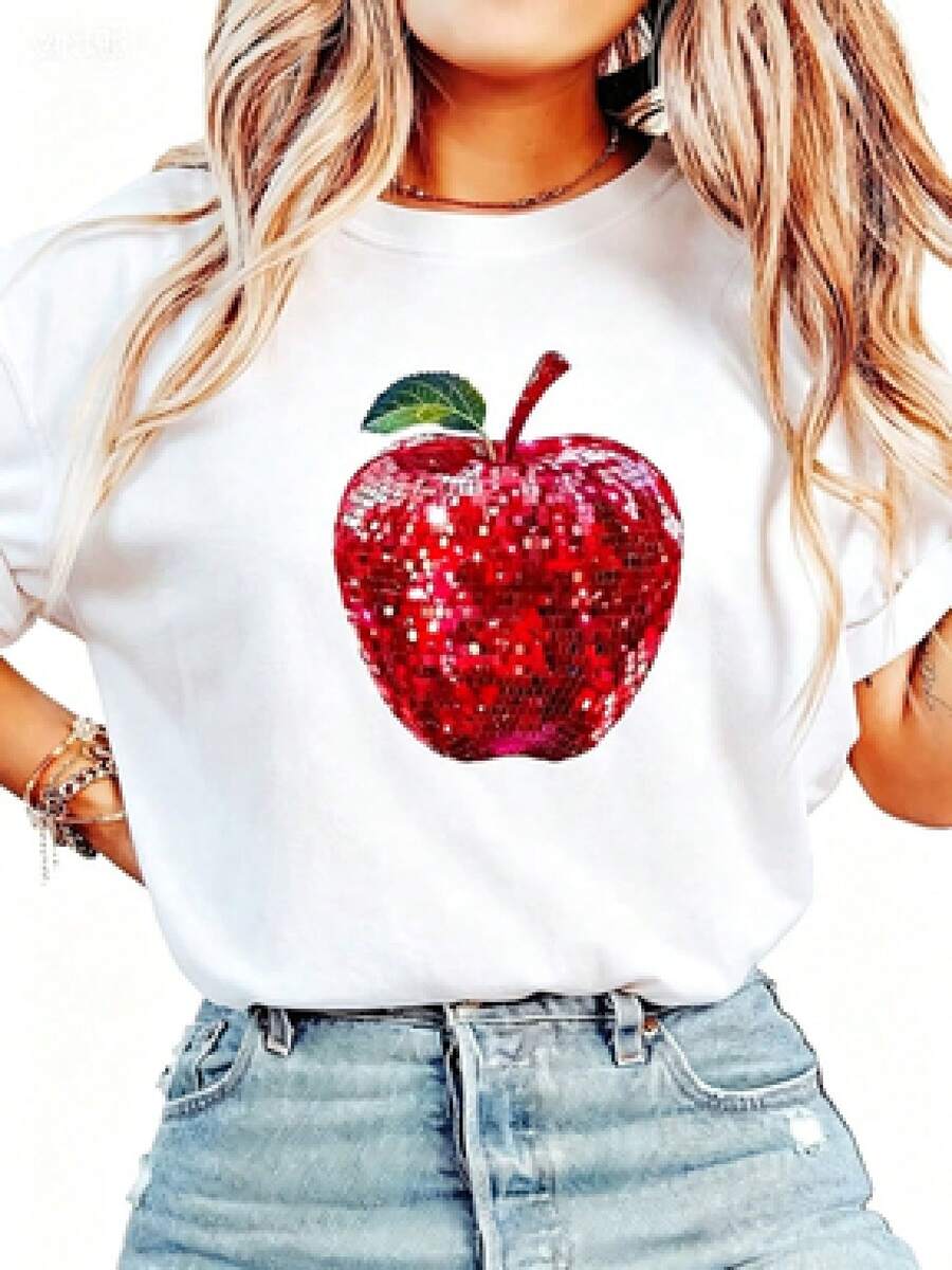Una camiseta de manga corta con estilo retro americano, diseño holgado, estampado (los pantalones son solo sugerencias de estilo), camiseta gruesa multicolor, material 100% algodón, estampado moderno, adecuada tanto para hombres como para mujeres, estilo nuevo de primavera/verano/otoño, transpirable y cómoda, sencilla y versátil, la elegante camiseta unisex con estampado tropical es muy adecuada para vacaciones, Halloween y fiestas del Día de la Independencia de México. - Blanco - Ver 1