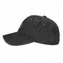 Unisex Vintage Washed Denim, Chicago Cubs Retro Bear Face Logo Print, Adjustable Denim Dad Cap, Lightweight Casual Denim Cap, Daily Casual Street Headwear - 黑色 - 查看 3