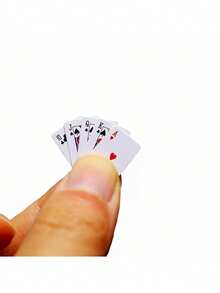 54pcs/Set Mini Creative Playing Card Model Set, Decorative Ornament Travel Game, Small Playing Cards, Suitable For Novelty Party Games And Gifts, Playing Card Accessories, Handmade, Novelty Party Game - A - View 9