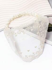 1 chiếc băng đô ren màu be, phụ kiện tóc tinh tế cho phong cách thường ngày và đường phố. - Màu be - Xem 3