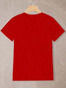 Women's Cherry Print Short Sleeve T-Shirt, Ideal For Holidays, Spring And Resort Wear - Vintage Street Style Unisex Cotton Short Sleeve Crew Neck T-Shirt - 紅色的 - 查看 2
