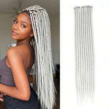 Dreadlock Extensions 18 Inch 24 Inch Synthetic Crochet Dreads Extensions 100% Handmade Single Ended Dreads Thin 0.6cm Width Reggae Style Dreadlock For Man And Woman - Light Grey - View 14