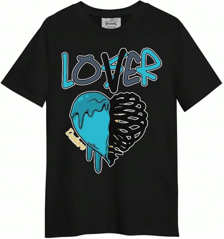 Dunkare Sneaker Match Graphic T-Shirt For Men And Women - Retro Gamma Blue 11s Streetwear | Unisex, Regular Fit, Vintage Style Y2K - Loser Lover Drip - 黑色 - 查看 1