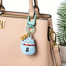 Lucky Cat Keychain Japanese Paint Lucky Cat Lobster Buckle Pendant Water Qin Sound Bell Bag Mobile Phone Hanger Lucky Gift Available In Multiple Colors - Painted Waving Cat - View 3