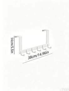 1pc No-Drill Door Back Hanging Rack, Wall-Mounted Coat Rack, Bathroom Towel Rack, Door Back Clothes Rack, Entryway Key Rack. Suitable For Kitchen, Bathroom Door Hanging Storage, Room Decoration, Home Decor, Kitchen Accessories - Multicolor - View 14
