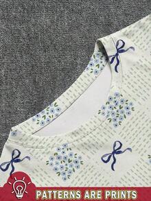 Camiseta de rayas que afina la cintura para mujer, de estilo casual y versátil para el día a día y la moda, para el verano - Multicolor 2 - Ver 3