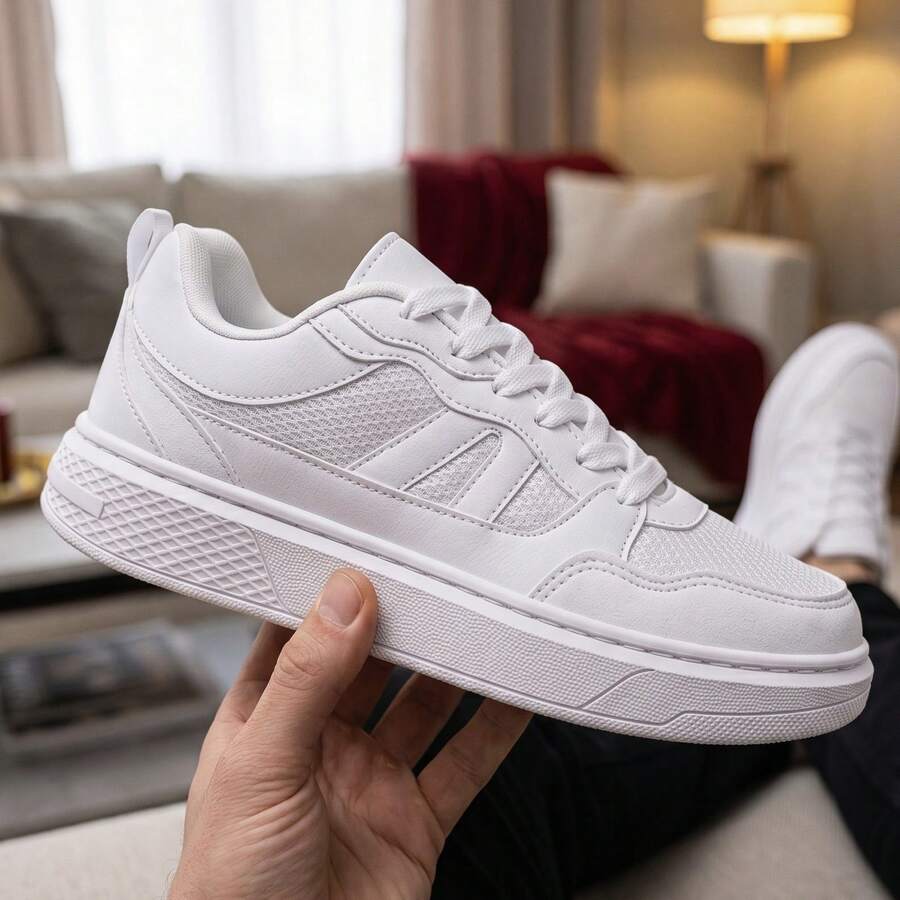 Elden Men's Casual Street Sneakers, Original Stitched Premium Skate Shoes EDN2207 - trắng - Xem 1
