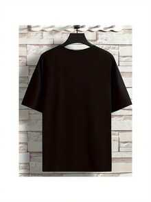 No me mientas, mi novia es súper loca y divertida. Camiseta, camisa casual negra de manga corta y cuello redondo, adecuada para uso diario informal, lavable a máquina, 165% cómoda, camiseta casual para hombre. - Negro - Ver 4