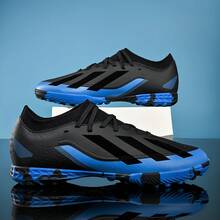 Men's Supportive Soccer Shoes, Unisex Soccer Shoes, Reinforced Ankle Protection, Stable Grip, Suitable For Outdoor Training, Injury Prevention, Professional Competitions, Adult Shoes - Black - View 5