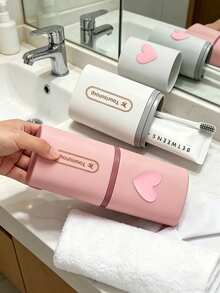 All-In-One Bathroom Organizer | Made Of Durable PP Material, Anti-Drop And Long-Lasting. The Eye-Catching Design Features A Cute Cat Pattern, With A Detachable Rinse Cup For Convenient Daily Hygiene. The Spacious Interior Can Organize Various Toiletries, Including Toothpaste, Combs, Razors, Etc., Making It An Essential Item For Home And Travel. - Multicolor - View 2