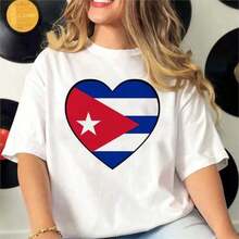 Modern Minimalist T-Shirt COOL SUMMER CubaS, Women's Printed T-Shirt, Casual Wear, Girl's T-Shirt, Fun Clothing With Comic And Urban Style. - 白色 3 - 查看 12