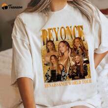 B1eyonce '90s Vintage Graphic Tee: A Must-Have, Nostalgic Item For Fashion Lovers! 220g Unisex Essential Cotton T-Shirt, 220g Of Unique Softness. Designed To Fit Everyone, Men And Women Alike. Durable, High-Quality Fabric, Ready For Any Cut, Delicate To The Touch But Built To Last. Lightweight Tops For Women, Perfect For Fall Outfits, Vacation Wear, And New Year's Costumes. - 白色 - 查看 1