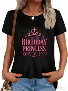 Camiseta de Fiesta de Cumpleaños de Princesa para Niña - Negro - Ver 3