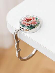 1pc Vintage Floral Round Bag Hanger Portable Foldable Table Purse Hook With Rose Strawberry Ladybug Printed Metal Handbag Holder For Women Gifts Daily Use Storage Organization Desk Accessory - Multicolor - View 19