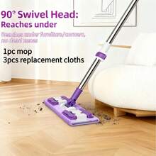 1 Set Extra Large Stainless Steel Flat Mop, Includes Stainless Steel Flat Mop And Bucket Set With 2 Reusable Pads - Multi-Surface Wet And Dry Mop For Living Room, Bedroom, Kitchen And Floor Cleaning - No Electricity Required - Multicolor - View 11