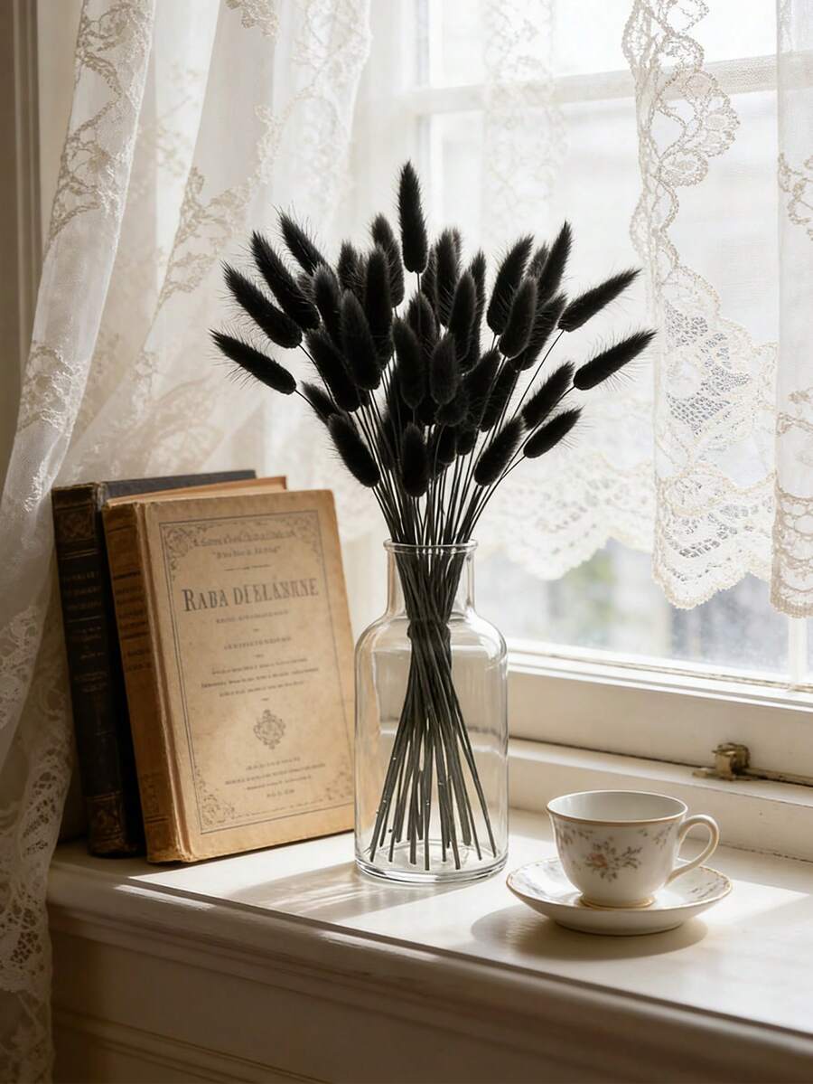30-240 cành cỏ đuôi thỏ nhân tạo 44cm, cành cỏ đuôi thỏ trang trí nhà cửa, phù hợp cho cắm hoa phong cách Bohemian, đồ thủ công DIY, trang trí nhà bếp và đám cưới, trang trí Giáng sinh, trang trí Lễ Tạ ơn, trang trí vòng hoa DIY - Cỏ đuôi thỏ đen - Xem 1