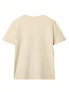Camiseta de manga corta para mujer con estampado de grafiti a cuadros rosa y verde "Bible + Beach", suave, transpirable y de corte holgado, estilo dulce y femenino. Ideal para vacaciones de verano en la playa, visitas a la iglesia y salidas informales con amigos.blusas para mujer - Albaricoque - Ver 4