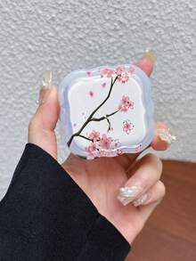 3件套波浪形充电线保护套，UV喷漆粉色樱花图案，适用于20W英标苹果快充，防止线缆损坏 - 彩色 - 查看 2