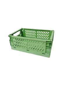1pc Large Foldable Plastic Storage Basket, Desktop Foldable Storage Box, Student Stationery Organizer Shelf, Sundries Cosmetic Storage Basket, Stackable Small Basket - Multicolor - View 13