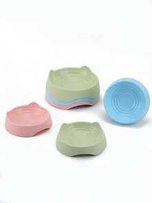 1pc Cat Ear Shaped Pet Bowl, Plastic Material Cat/Dog Food & Water Bowl, Assorted Sizes - 250ml - View 7