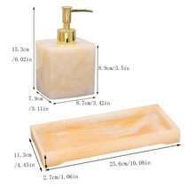 Minimalist Luxury Style Bathroom Accessory Set, Bathroom Toiletry Set, Manual Soap Dispenser, Tray Storage Organizer - 400ml Bottle + Short Tray - View 7