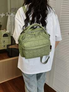 1 chiếc balo nữ kiểu dáng đám mây chần bông, chất liệu nylon nhẹ, thích hợp sử dụng hàng ngày và du lịch. - Nhiều màu - Xem 9
