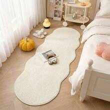 1pc White Wavy Pineapple Shape Rug, Minimalist Indoor Decor, Easy Care Machine Washable, Asymmetrical Shape May Have 1-5cm Deviation, Bathroom Home Decor, White Faux Sisal Rug, Decorative Carpet, Bedroom Decor, Small Rug, Carpet, Home Decor, Living Room Rug, Living Room Small Rug, Bedroom Rug, Living Room Home Decor, Outdoor Rug, Washable Rug - D - View 12