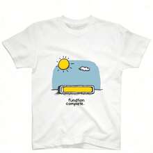Camiseta Casual de Algodón para Mujer, Cuello Redondo, Manga Corta, con Estampado Gráfico de Sol y Batería, Ideal para Uso Diario, Moda de Alta Calidad - Blanco - Ver 4
