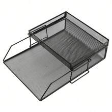 Black Paper Letter Tray, 5 Tiers Desk File Organizer, Stackable Desk File Document Organizer For Letters, Documents, Files, Notebooks, Stationery, Magazines, Small Books, Etc. - A - View 9