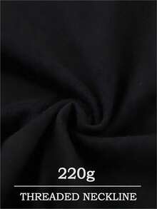 Camiseta casual de manga corta y cuello redondo con estampado gráfico, perfecta para verano y primavera, diseñada para mujer - Negro - Ver 7