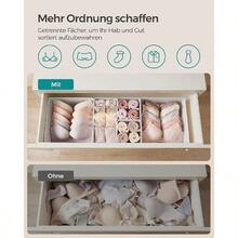 Scatola portaoggetti per cassetti, set di 6, organizer per cassetti, scatola pieghevole, organizer per biancheria intima, scatola in tessuto per calzini, biancheria intima, reggiseni, cravatte e sciarpe, bianco nuvola RDZ006W01 - Bianco nuvola - Visualizzare 3