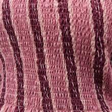 Off Shoulder Strapless Striped Set Featuring A Smocked Bodice Top With Peplum Detail, And Flowing Skirt. Summer, Perfect For Vacations, Casual Days, Spring, Beachwear, Coverup, Festival, Coords. - Rosa - Ver 10