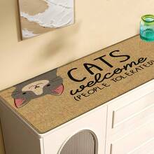 1pc Cat Pattern Printed Linen Kitchen Rug, Doormat, Bath Mat, Hallway Mat, 3D Printed Rectangle Carpet For Living Room, Bedroom, Corridor, Bathroom, Laundry Room - Polyester Rug For Indoor And Outdoor Home Decor - Multicolor - View 6