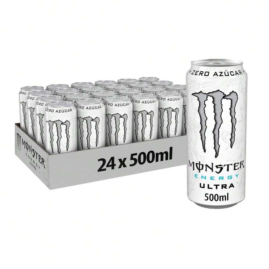 Monster Energy Nacional ULTRA WHITE 500ML bebida energeticas sin azucar caja 24 unidades - MONSTER ULTRA BLANCO - Ver 1