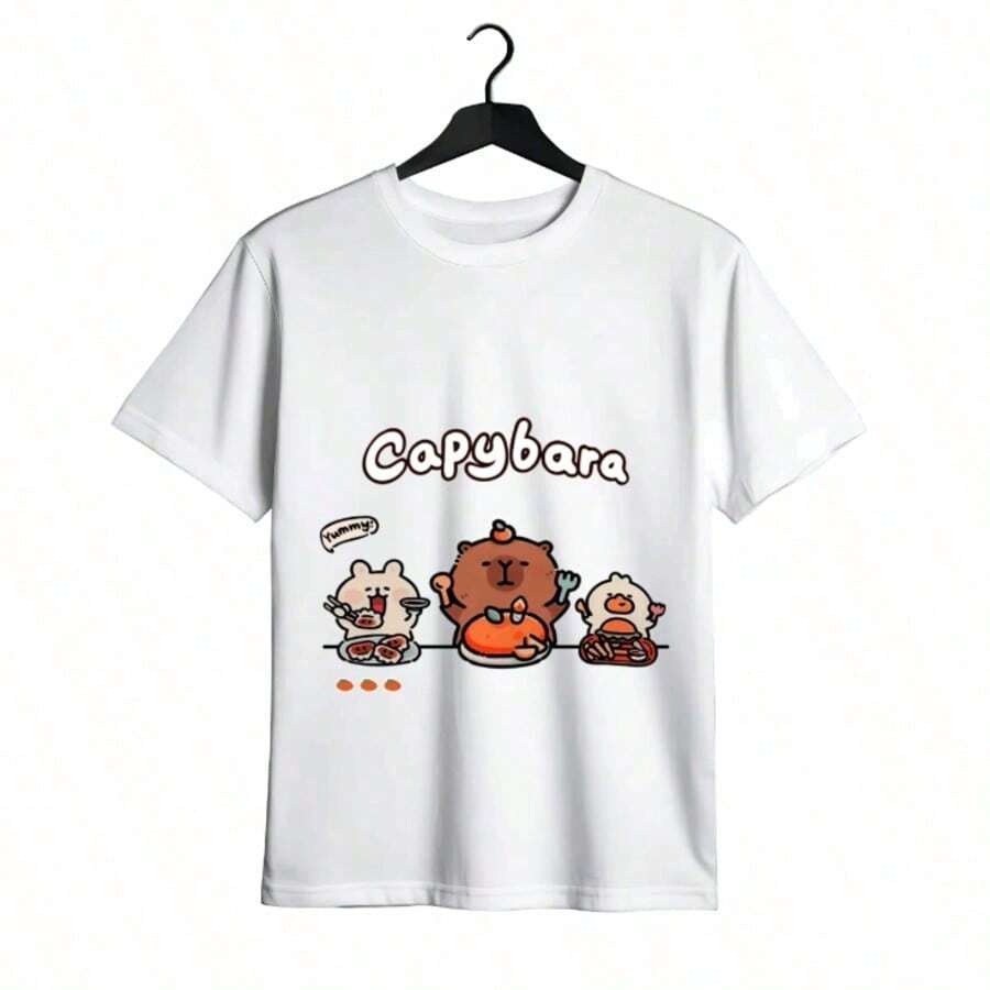 Tops para mujer Casual de Algodón para Mujer, Manga Corta, Cuello Redondo Regular - Blanco - Ver 1