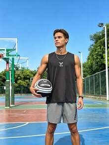 veidoorn 1pc Size 5/7 Quiet Basketball With Washable Cloth Cover, Solid Material For Indoor/Outdoor Use, Synthetic Material, Silent Dribbling, Black & Orange Color, Suitable For Home Or Gym, Basketball Accessory - Black - View 10