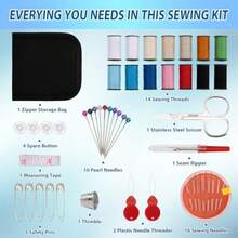 Mini Sewing Kit For Adults Emergency Small Portable Sewing Supplies With Scissors Needles Thimble Assorted Threads Tape Measure Ideal For Beginners Grandmas Moms Home Travel Use Navy Blue - As Pic - View 4