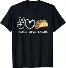 Camiseta versátil para el día a díaPeace, Love Tacos Retro Tacos Lover Food Lover T-Shirt,camisetas de Pascua para bebés niñas,Ropa de verano,Láminas de anime,Ropa de apoyo esencial para la Copa del Mundo,Camisetas con diseños gráficos para niños pequeños, aptas para el uso diario,Camiseta de hombre - Negro - Ver 1