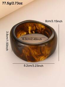 NAIZHU 1/3pcs Vintage Asymmetrical Resin Bracelet, European And American Daily, Date, Party Accessories For Women - Multicolor - View 9
