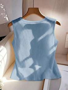 de tirantes casual de mujer con decoración metálica de unicolor, para verano - Azul - Ver 2