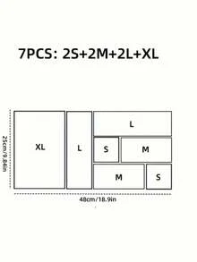 10/9/7/6/4/1件透明化妝品收納抽屜，適用於梳妝台，包含4種不同尺寸的塑膠盒，分類收納容器，化妝品收納，桌面收納空間，返校禮物 - 透明 - 查看 21