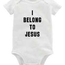 Body Bebê Manga Curta Body Bebê I Belong To Jesus Roupa - Branco - Visão 1