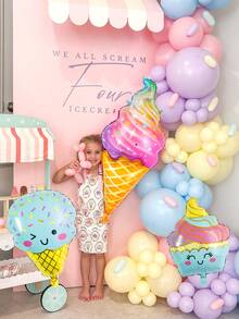 139pcs Candy Ice Cream Theme Balloon Set, For Birthday Party, Summer Party Decoration, Ice Cream Party Decoration, Macaron Theme Balloon Decoration, Dessert Party Decoration Balloons, Princess Theme Birthday, Girls Birthday - Multicolor - View 3