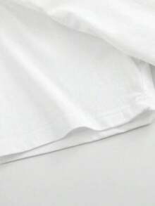 1 pieza de camiseta de manga corta de algodón para mujer, con estampado de oso de peluche y café sobre fondo blanco, cuello redondo, corte holgado, ideal para el verano, ocio, vacaciones, uso diario, viajes, regreso a la escuela. 100% algodón. - Blanco - Ver 4