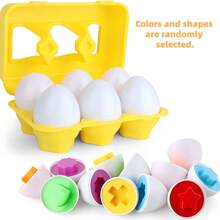 Matching Egg 6pcs Set Colorful & Shape Recognition Sorting Puzzle, Suitable For Toddler Easter Travel Games, Early Learning Education, Fine Motor Skills Training, Montessori Gift, For Children 6 Months And Up - Multicolor - View 3