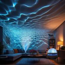 1PC Romantic Multi-Color Wave Projector | LED Water Ripple Projector With Remote Control And Color Adjustment, Perfect Gift For Birthday, Wedding, Halloween And Home Decor, Room Decoration, Night Light, Atmosphere Light, Projection Lamp - Multi-color light - View 5