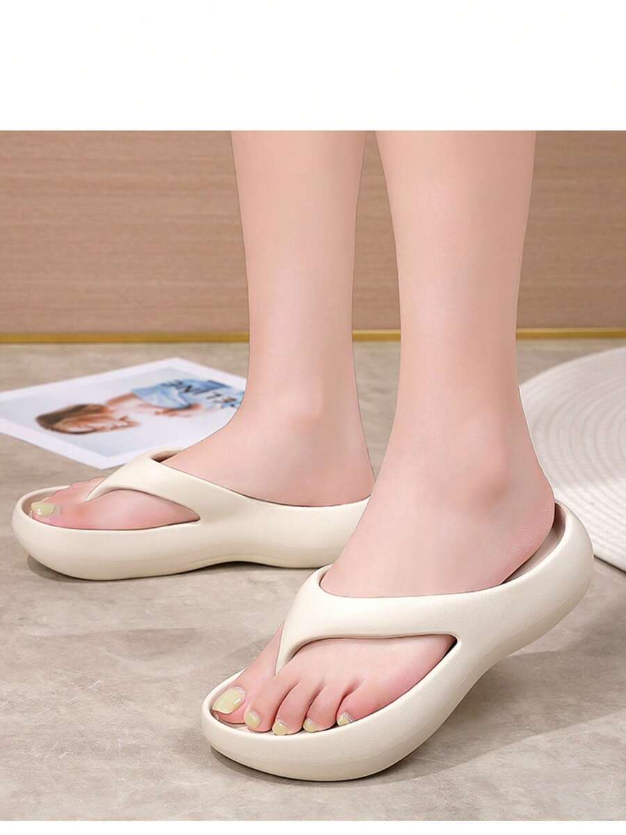 Dép xỏ ngón cho nữ, dép lê, dép xỏ ngón đế dày, dép sandal đế mềm. - Màu be - Xem 1